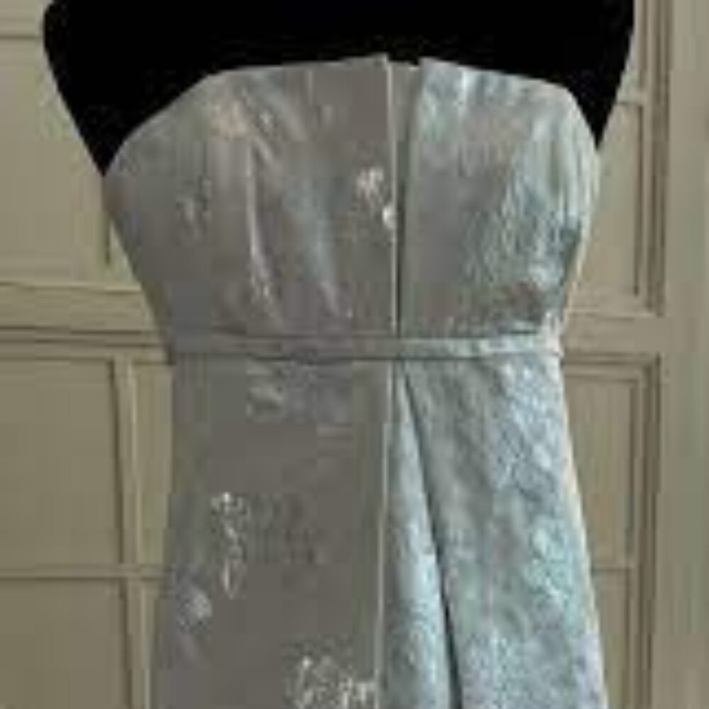 NWT Beautiful Shoshanna sleeveless party dress in white and silver lame Sz 6